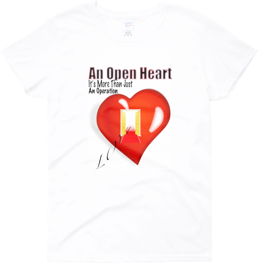Ladies "open Heart" Short Sleeve T-shirt Promise Promotional - Heart (1000x1000), Png Download