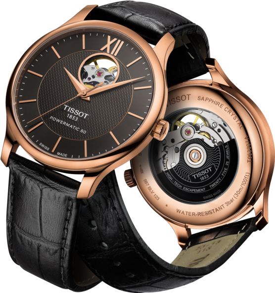 Image Watch Tissot Tradition Powermatic 80 Open Heart - Tissot Tradition Powermatic 80 Open Heart (555x840), Png Download