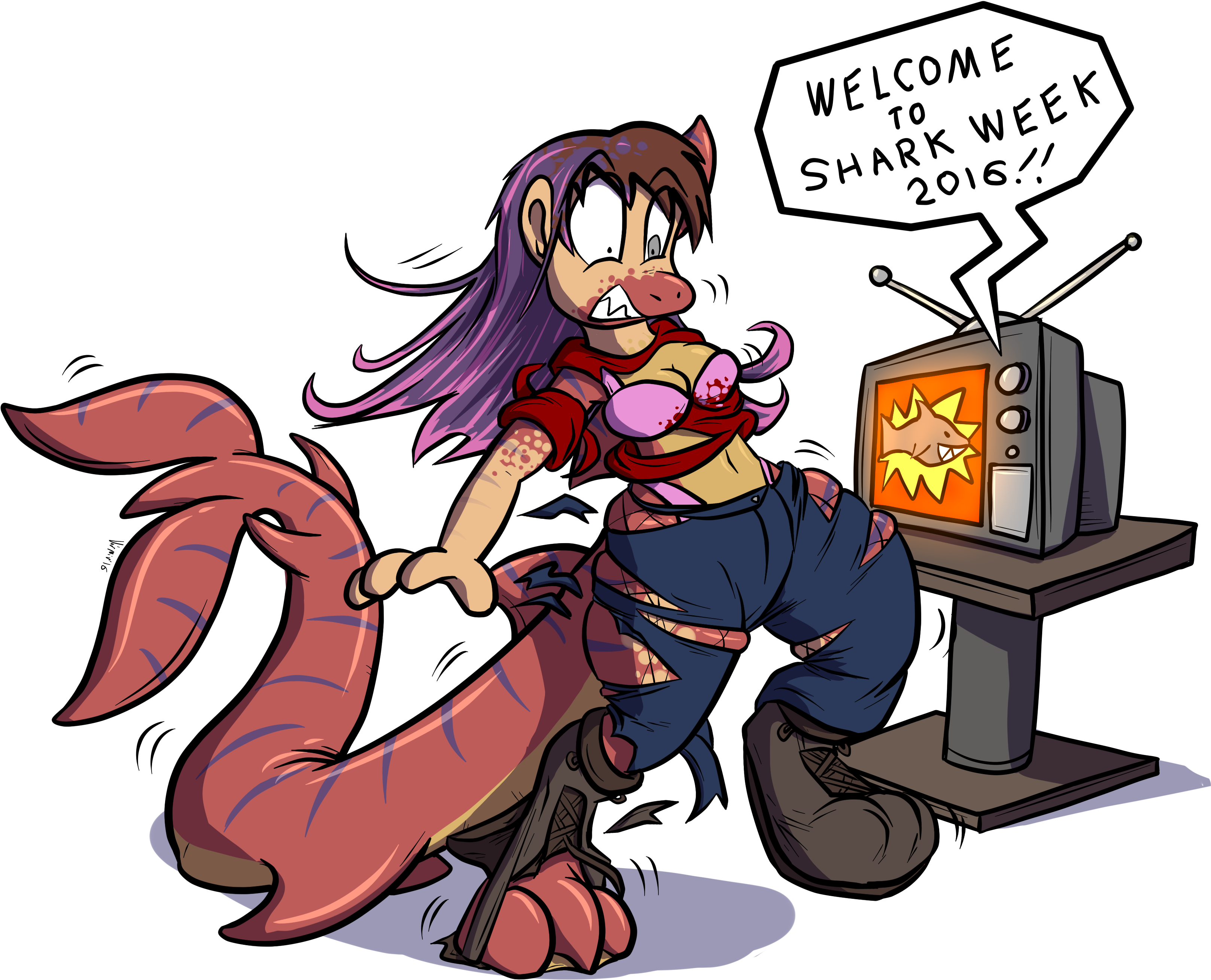 Shinx Strike - Shark Week Shark Furries (3420x2840), Png Download