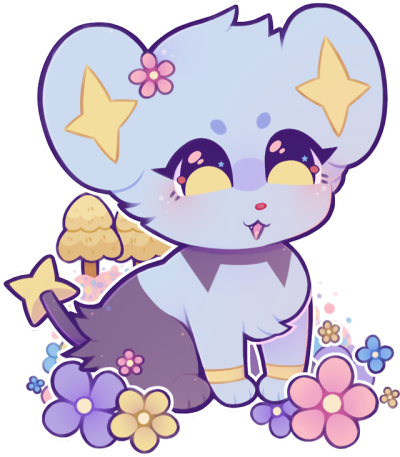 Shinx In Floaroma Meadow 🌷 - Painting (400x457), Png Download