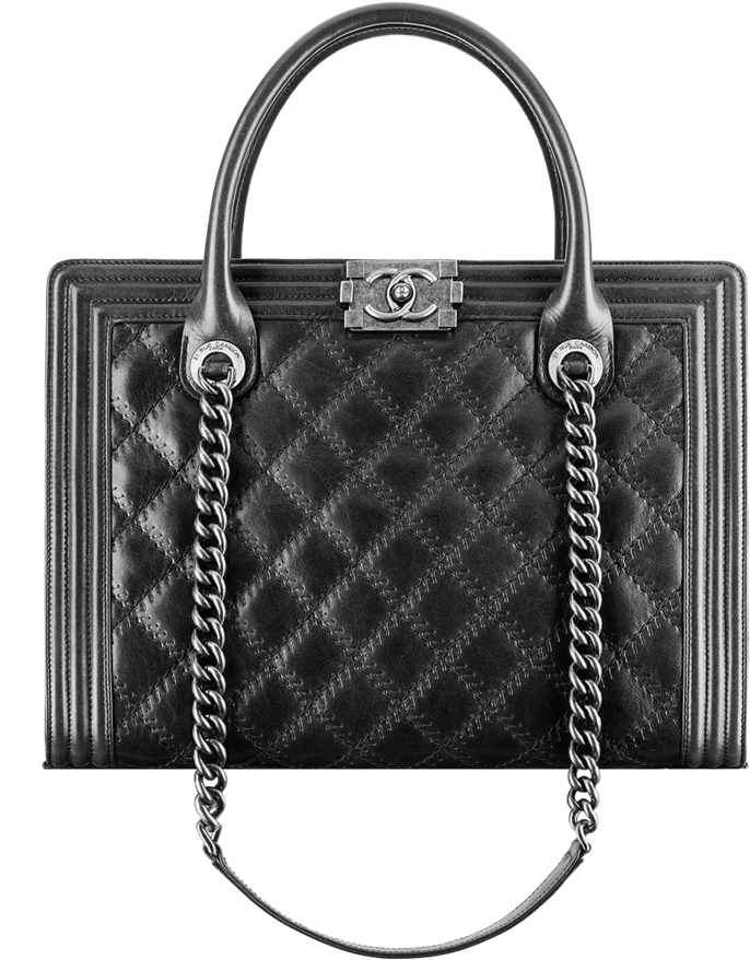 Chanel Black Boy Shopping Tote Large Bag - Chanel Boy Bag Shopping Tote (810x933), Png Download