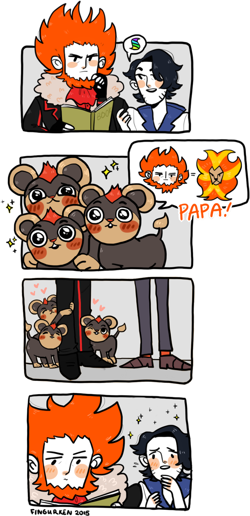 “a Bunch Of Litleo In Sycamore's Lab Think That Lysandre - Lysandre And Sycamore Comic (960x1920), Png Download