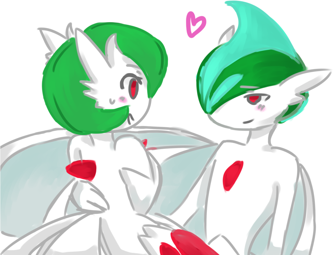 Images Of Gallade And Gardevoir - Cartoon (1200x880), Png Download