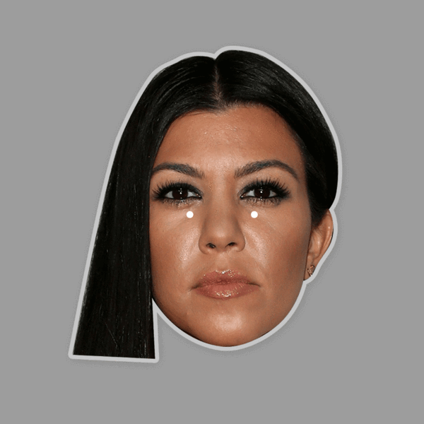 Kourtney Kardashian Mask - Kourtney Kardashian Mask By Rapmasks - 12" X 9" Waterproof (480x480), Png Download