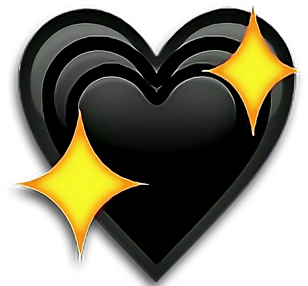 Emojis Png Corazones - Black Sparkling Heart Emoji (686x626), Png Download