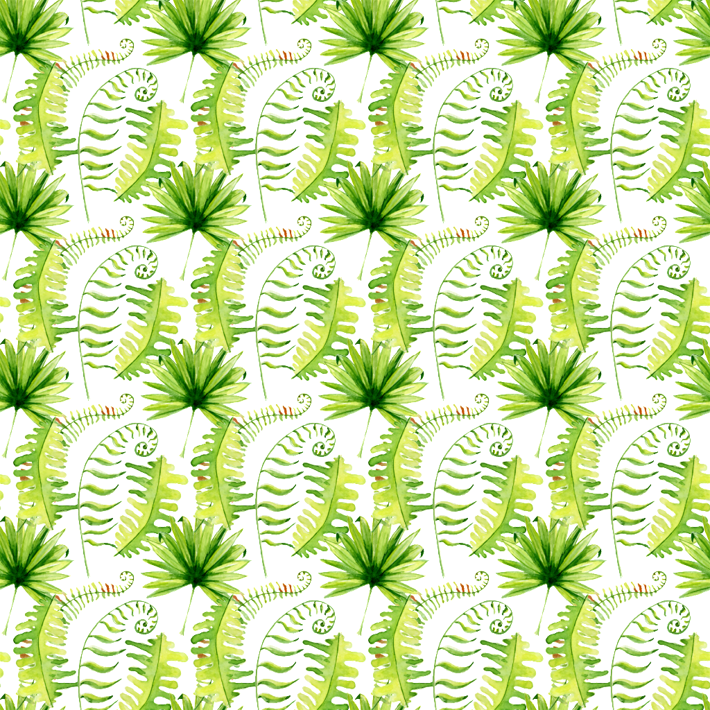 Hand Drawn Realistic Watercolor Leaves Background Pattern - Watercolor Painting (1024x1024), Png Download