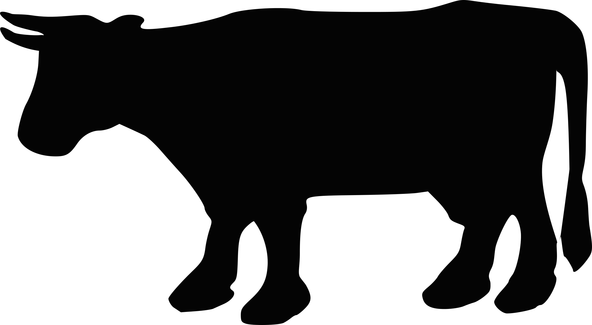 This Free Icons Png Design Of Cow Silhouette 2 (2400x1316), Png Download