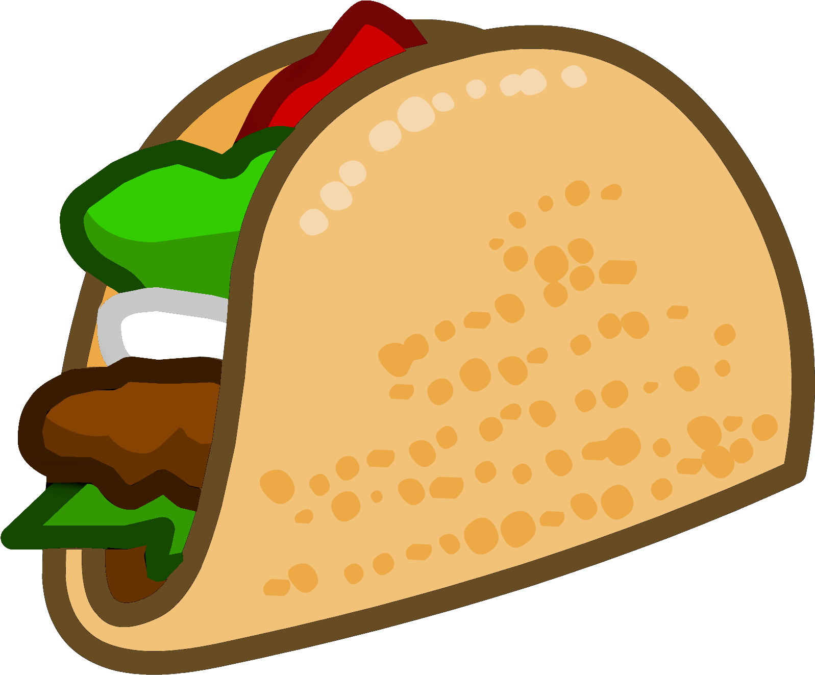 Free Mexico Clip Art By Phillip Martin Taco - Club Penguin Taco (1735x1424), Png Download