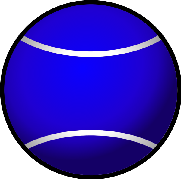 Tennis Ball Simple Vector Clip Art - Blue Tennis Ball Clip Art (600x595), Png Download