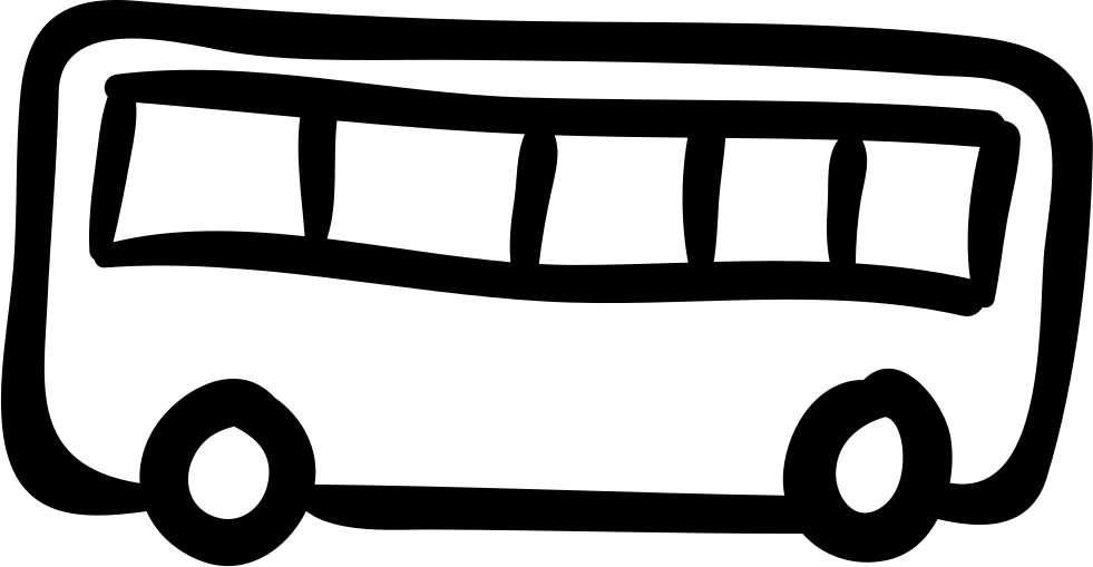 Bus Hand Drawn Transport Comments - Hand Drawn Icons Bus (981x509), Png Download
