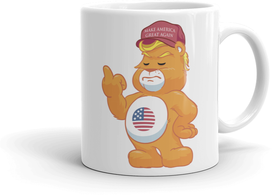 Don't Care Bear W/ Make America Great Again Hat Adult - Donald Trump (1000x1000), Png Download