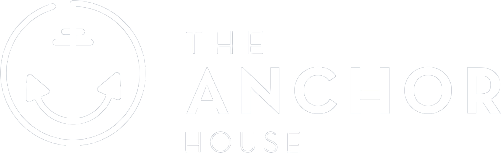 The Anchor House Logo The Anchor House Logo White - Line Art (1787x581), Png Download