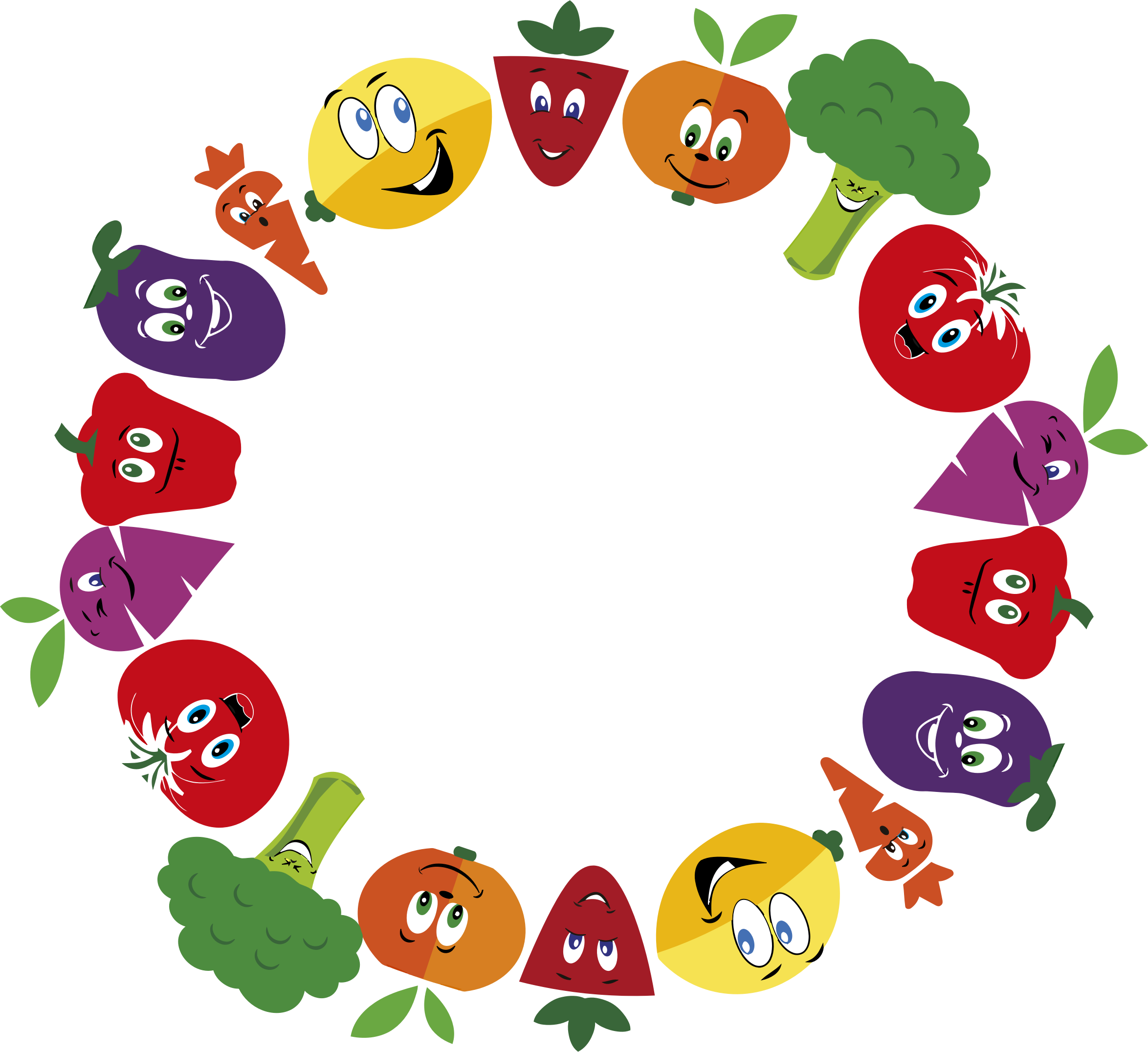 Fruits And Vegetables Clipart Border - Vegetables And Fruits Frame (2348x2152), Png Download