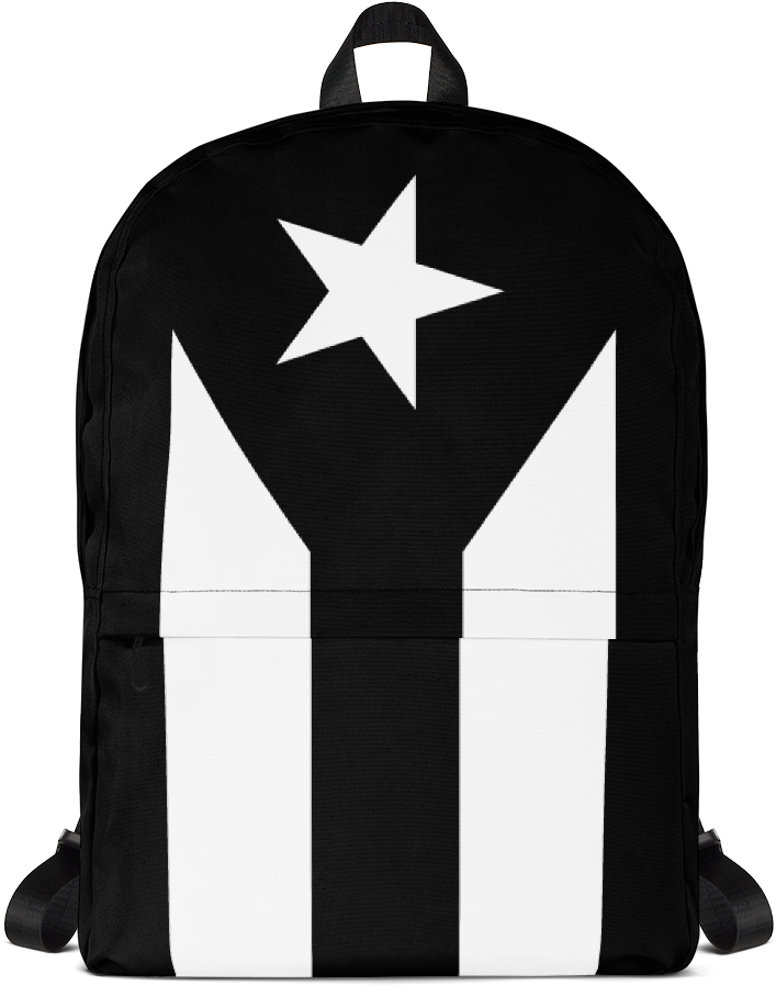 Load Image Into Gallery Viewer, Black Puerto Rico Flag - Backpack (1000x1000), Png Download