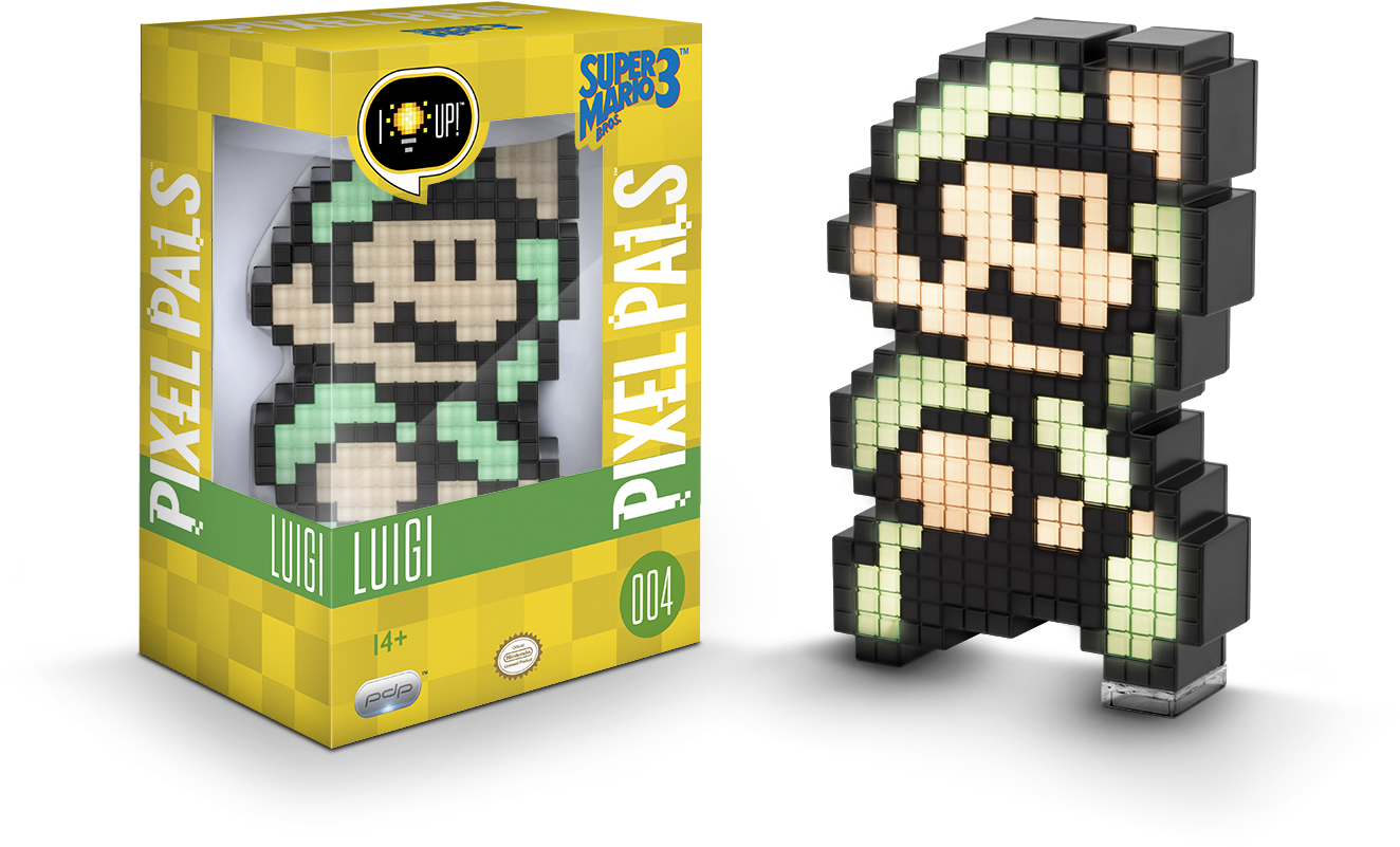 Pdp Pixel Pals Nintendo Super Mario 3 Luigi Collectible - Mario Pixel Pal (1500x1000), Png Download