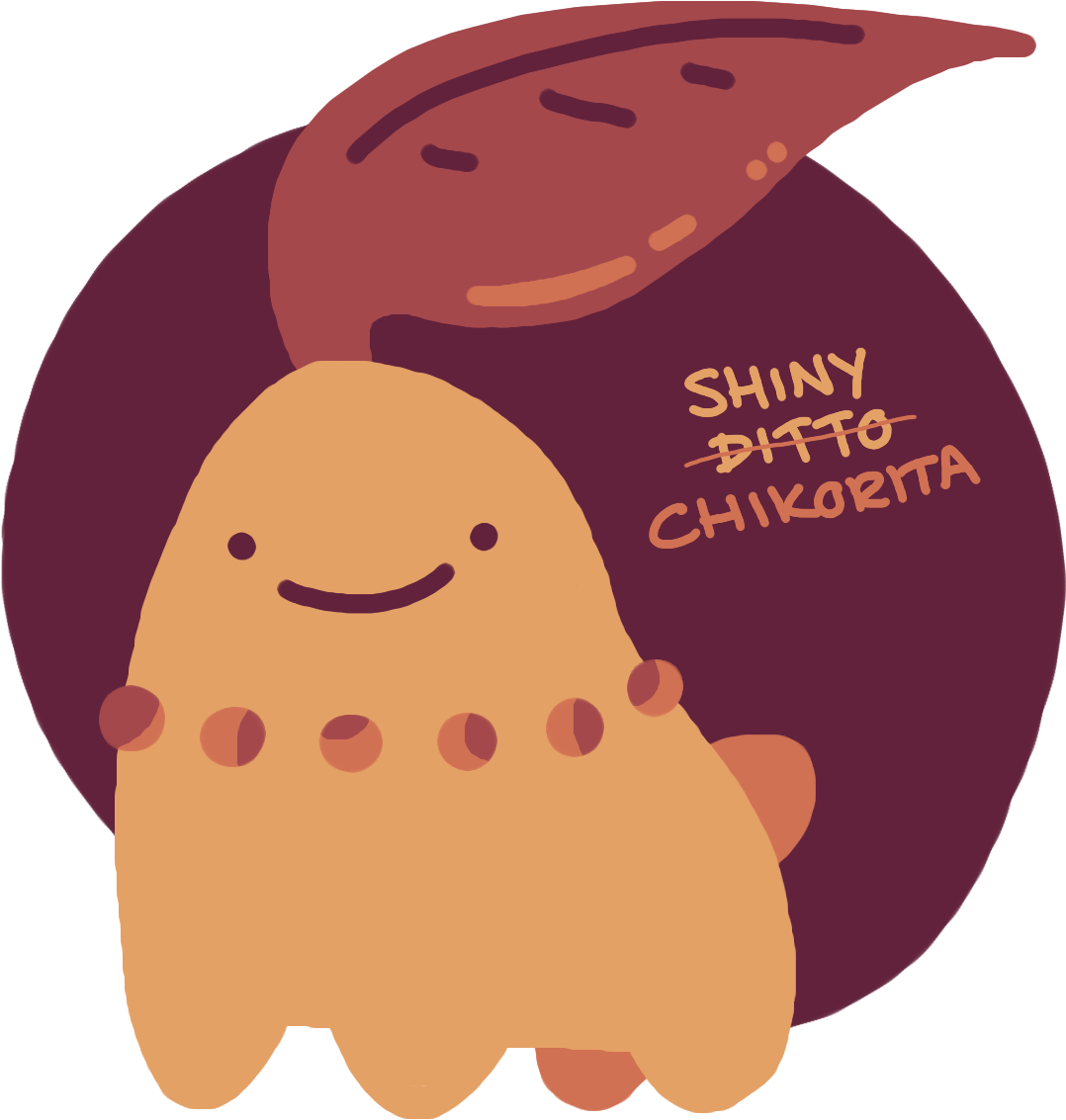 A Shiny Chikorita With A Ditto Face But It's Definitely - Chikorita (1192x1264), Png Download