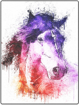 Watercolor Horse Blanket 50"x60" - Watercolor Horse Pillow Case (500x500), Png Download