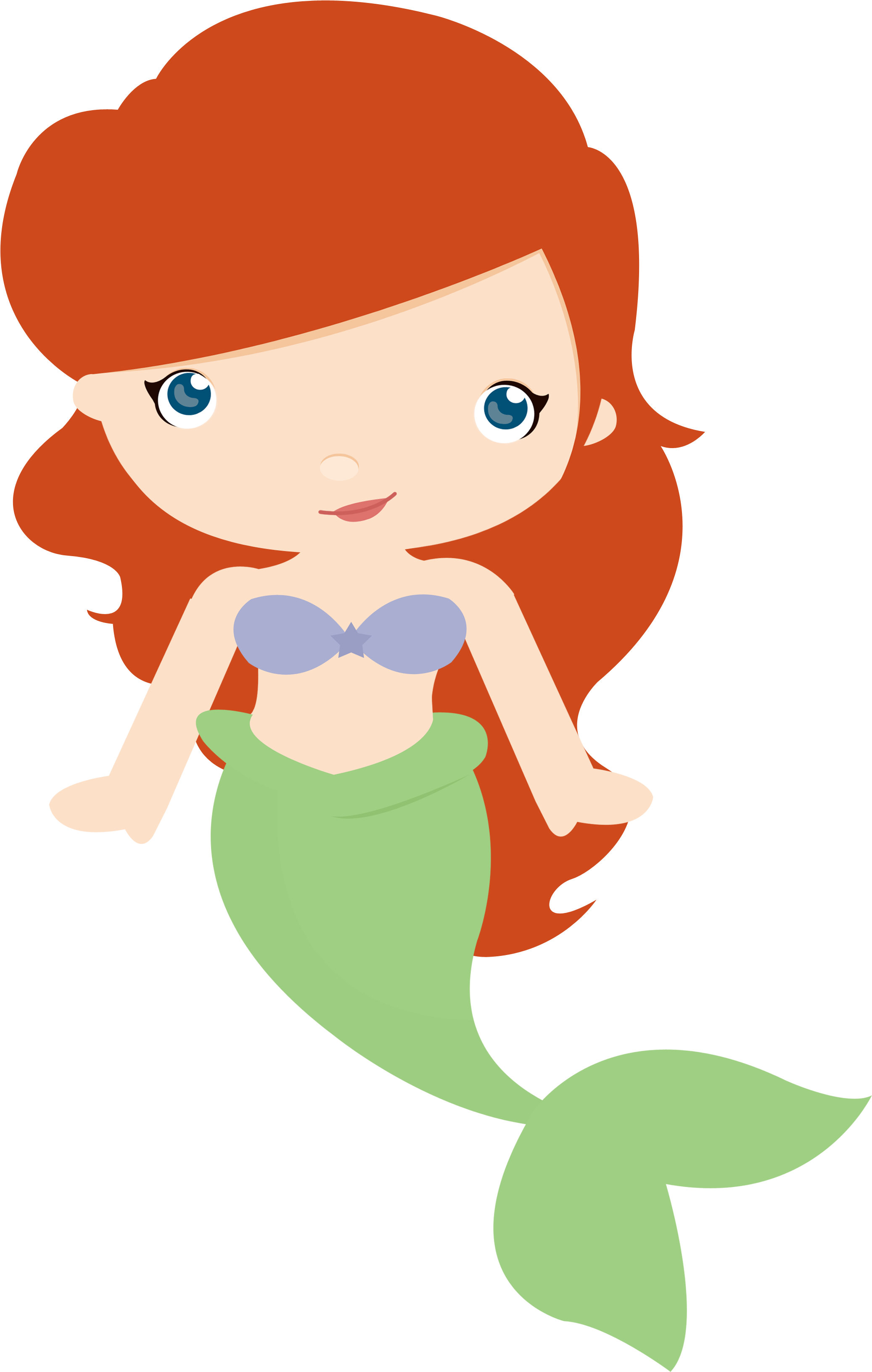 Cat Princess Mermaid 6 - Sereia Baby Png (2440x3397), Png Download