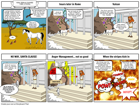 How Zebras Earned Their Stripes - Comics (450x340), Png Download