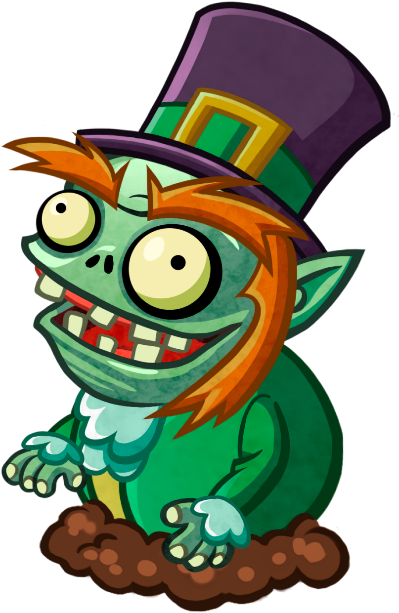 Leprechaun Burying Pot Of Gold Png - Pvz Heroes Leprechaun (840x1256), Png Download