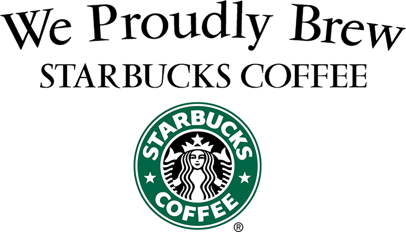 They Also Serve Light Sandwiches And Pizza On Thursdays - Starbucks We Proudly Brew Logo (800x458), Png Download