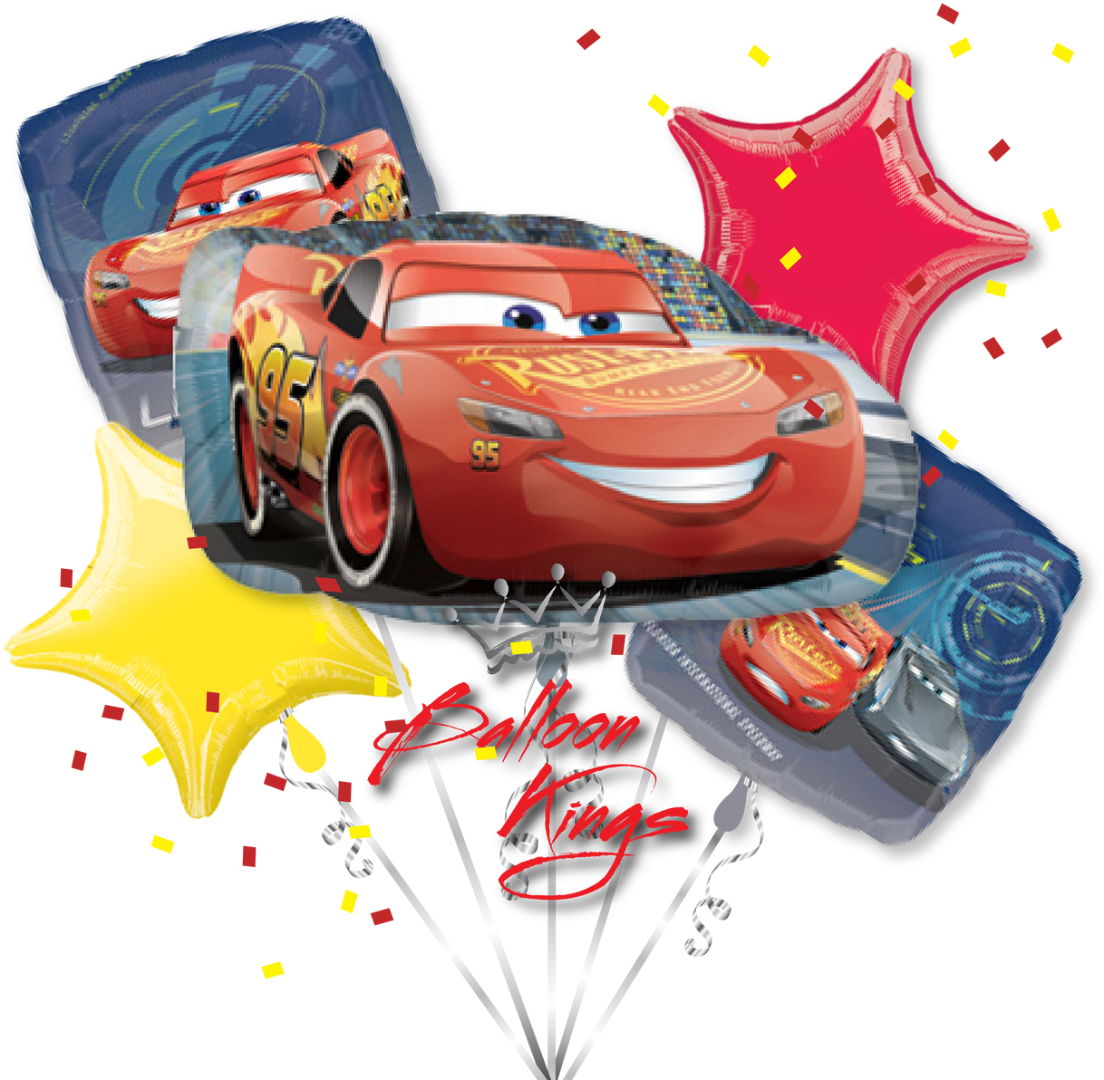 Lightning Mcqueen Bouquet Balloon Kings - Cars 3 Lightning Mcqueen Shape Foil Balloon (1280x1280), Png Download