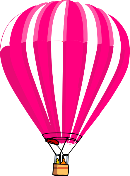 Pink Hot Air Balloon Png Png Transparent Download - Air Balloon Vector Png (444x599), Png Download