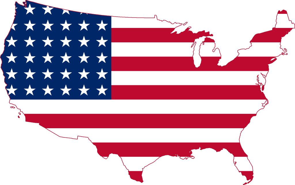 Flag Map Of United States (800x502), Png Download