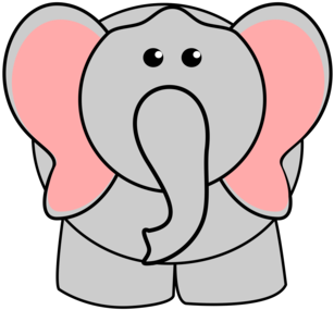 Cartoon Seeing Pink Elephants Sadness Humour - Großer Job-studenten-aufkleber 1 1⁄2 Zoll (blatt Von (366x340), Png Download