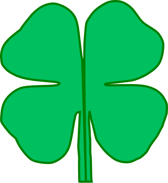 4 Leaf Clover Divided In Half Png (546x596), Png Download