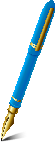 Clip Stock Fountain Pen Blue Vector Icon - Icon (231x600), Png Download