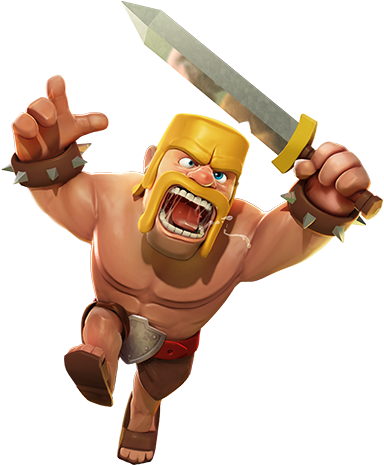 Barbaros Clash Royale Png - Clash Of Clans Barbarian Png (400x464), Png Download
