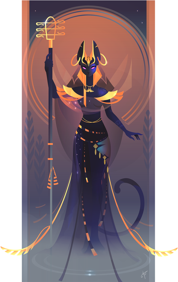 Bastet - Ancient Egyptian Deities (600x939), Png Download
