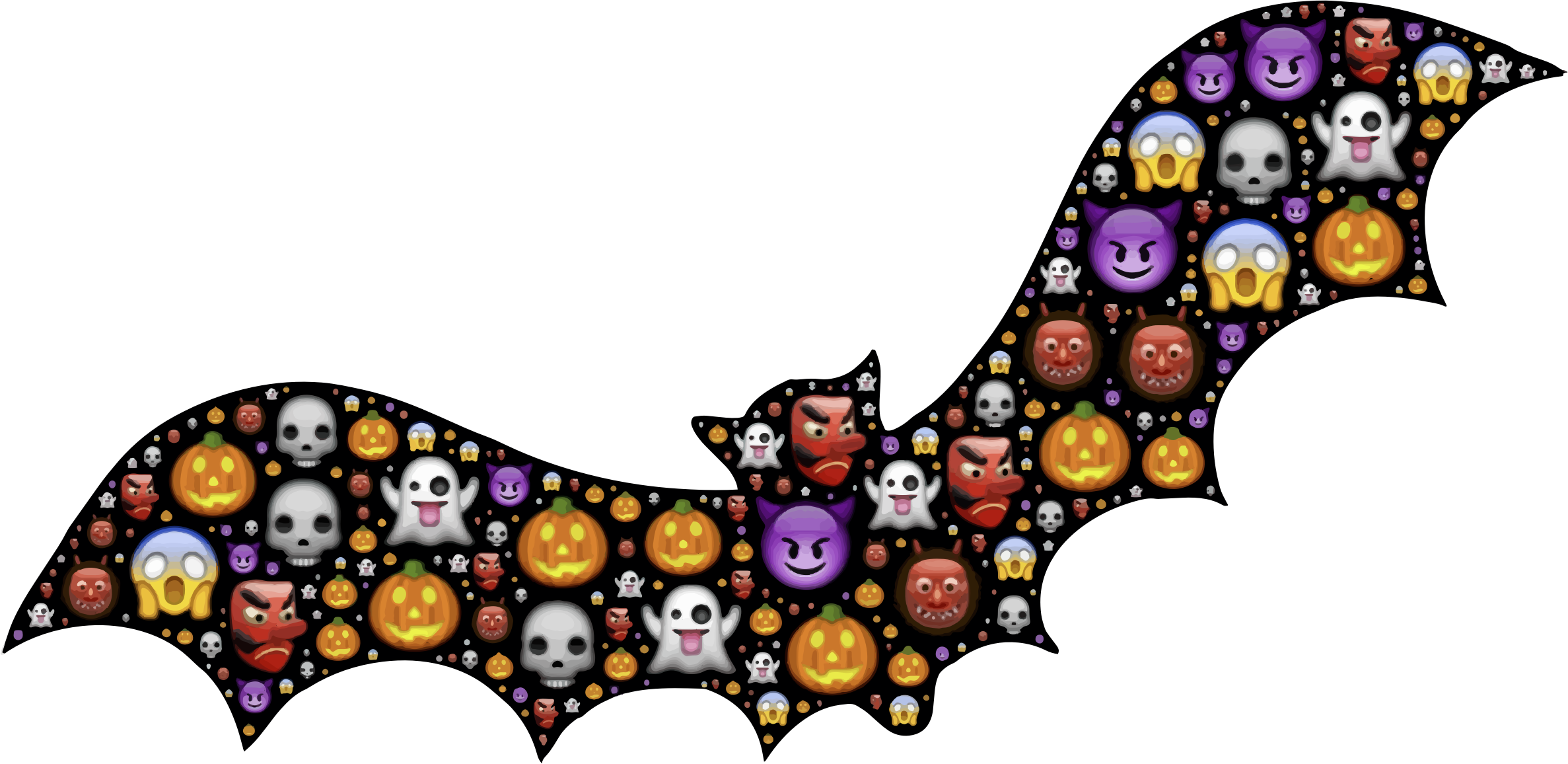 This Free Icons Png Design Of Colorful Halloween Bat (2374x1156), Png Download