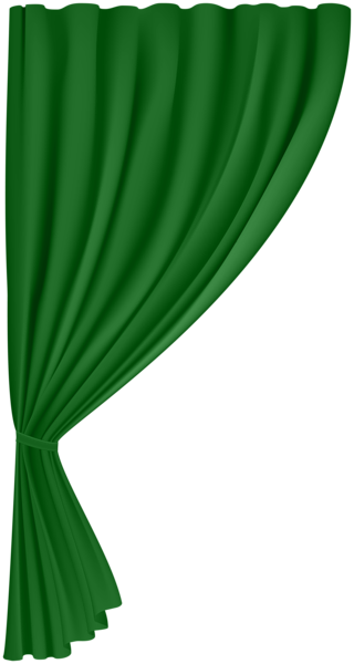 Curtain Green Png Clip Art Image - Clip Art (320x600), Png Download