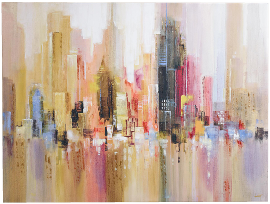 "city Spree" By Michael Longo - Oil Paint Buildings Abstract (600x600), Png Download