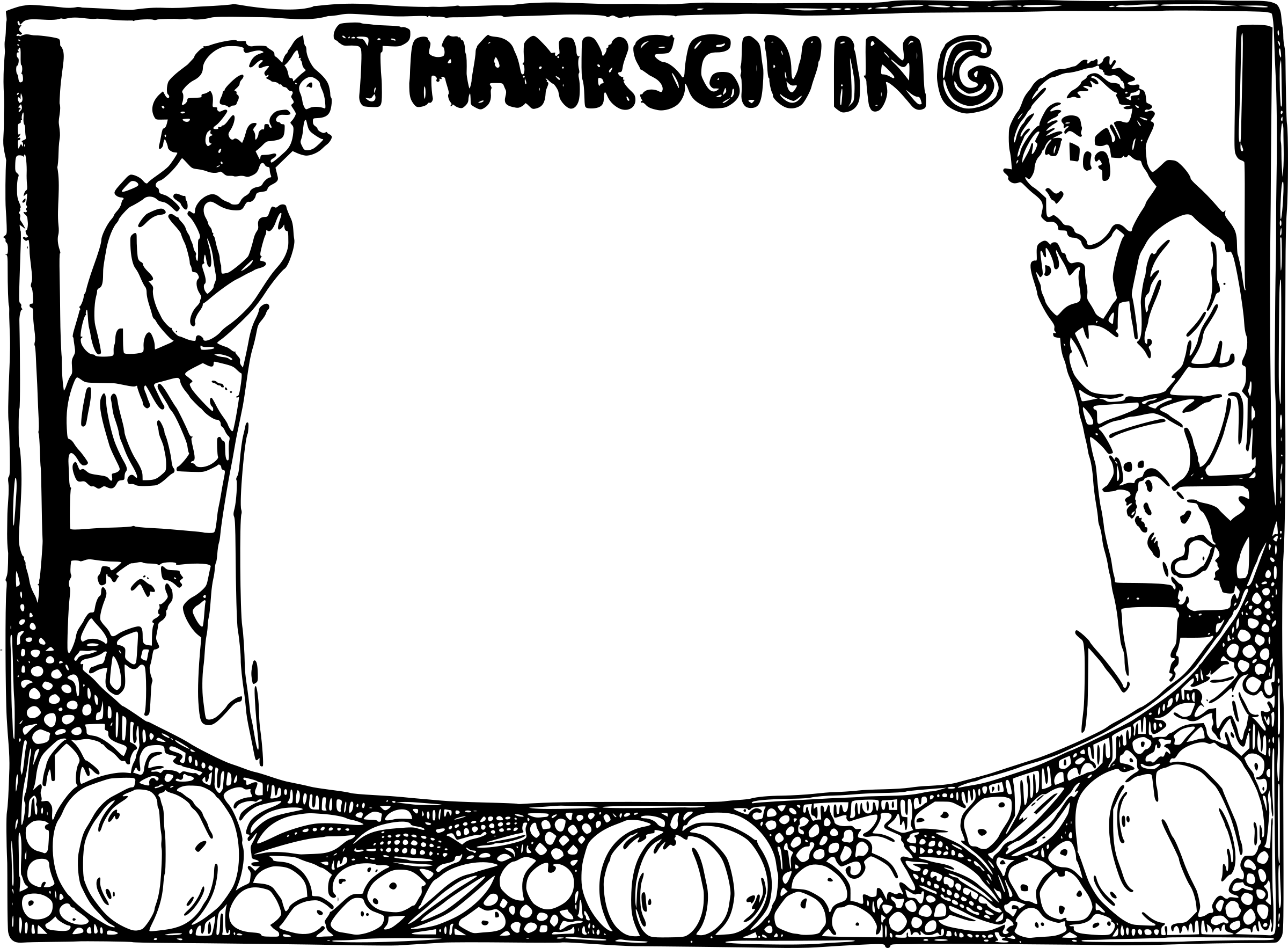 This Free Icons Png Design Of Pray Thanksgiving Frame (2400x1766), Png Download