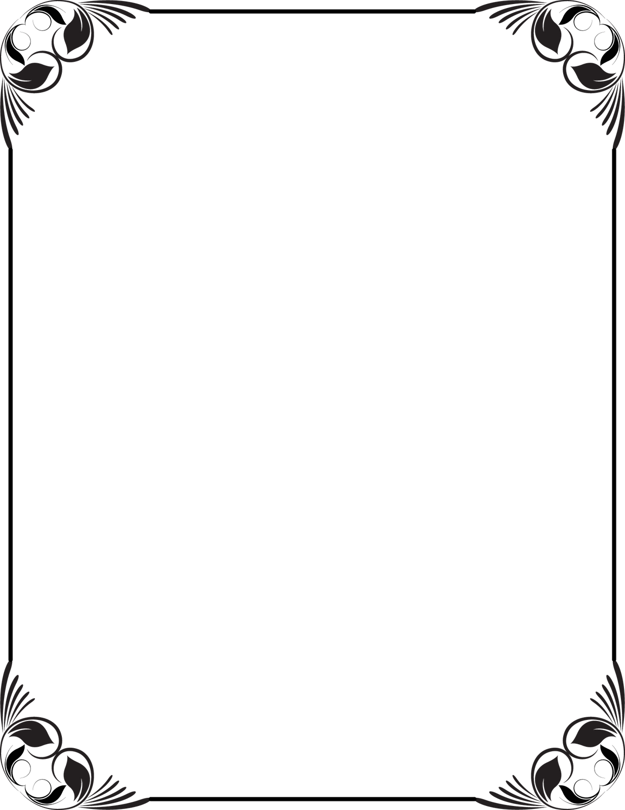 Collection Of Free Frames Vector Black And White On - Black And White Frame Borders Design (1235x1600), Png Download