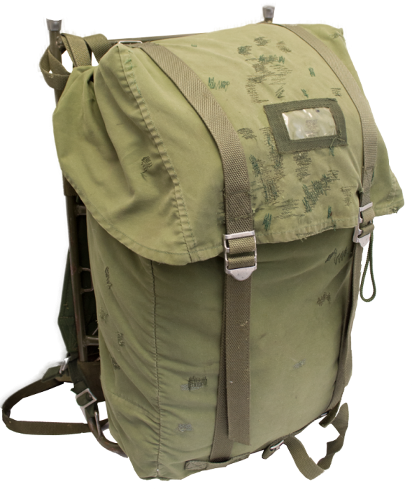 Swedish Military Backpack With Frame, Used Rough (589x700), Png Download