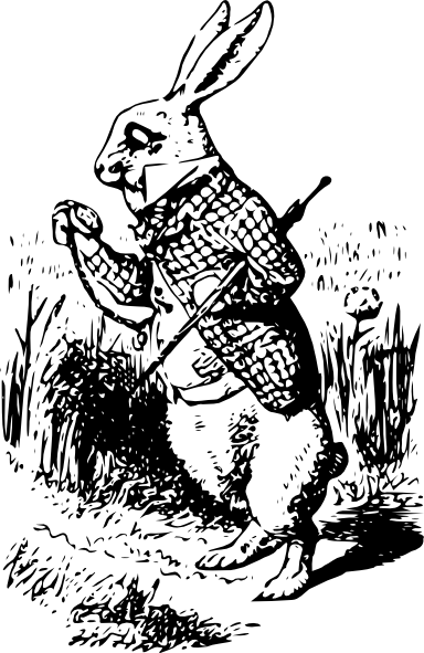 The White Rabbit Clip Art At Clker - John Tenniel White Rabbit (384x591), Png Download