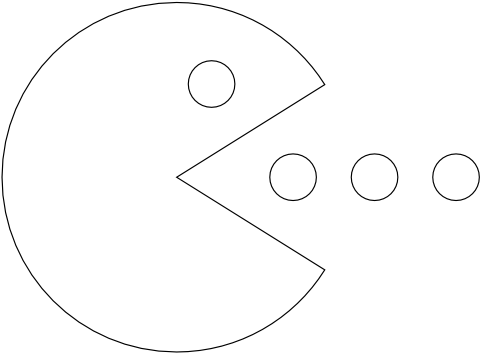 Drawing Pac Man 6 - Pac-man (555x362), Png Download