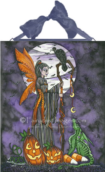 Halloween Fairy Ceramic Tile Plaque - Ceramic (400x576), Png Download