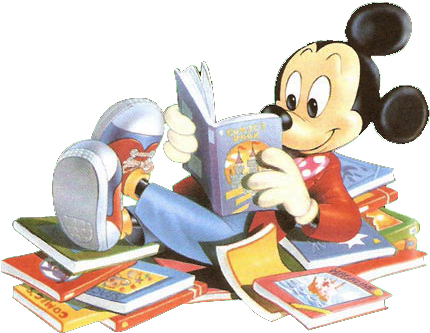 Mickey - Mickey Mouse Reading Book (448x350), Png Download