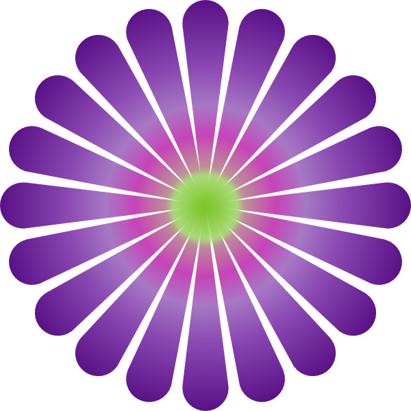 Purple Daisy Clip Art At Clker - Free Gerber Daisy Clip Art (600x600), Png Download