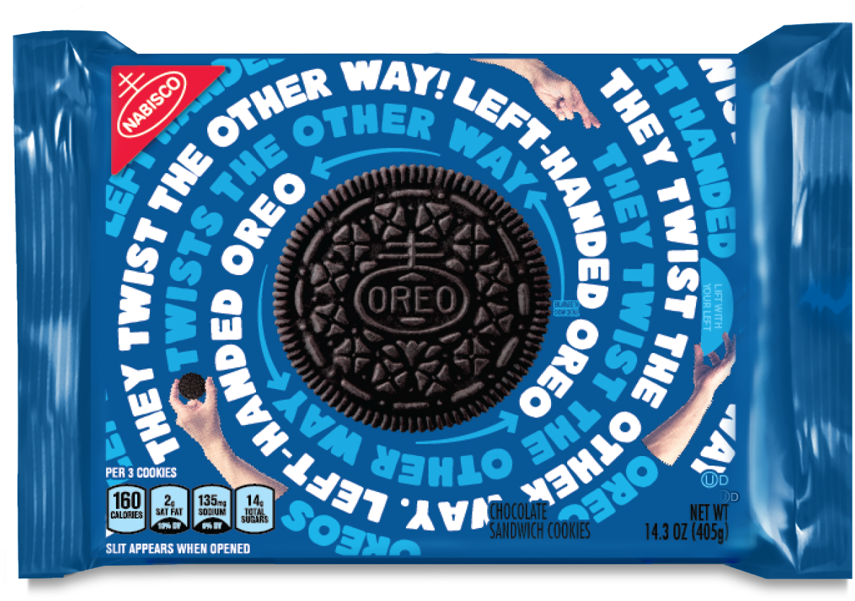 Oreo's Left-handed Box Has Packaging On The Opposite - Oreos Left Handed Package (1920x1080), Png Download