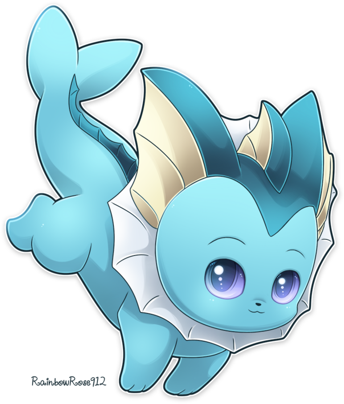 Chibi Vaporeon - Cartoon (894x894), Png Download