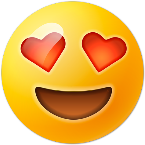 Free Heart Eyes Emoji Transparent - Emoticon Ojos De Corazon Png (490x490), Png Download