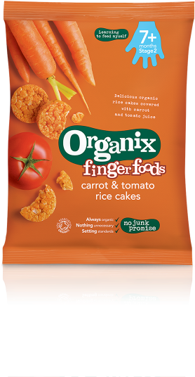 Carrot & Tomato Rice Cakes Packshot - Organix Apple Rice Cakes (500x535), Png Download