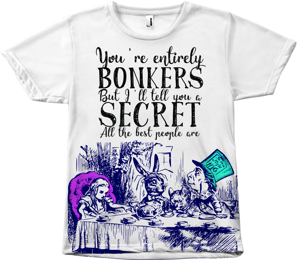 Alice In Wonderland Literary Tee Shirt - Alice In Wonderland Tea Party (1024x1024), Png Download
