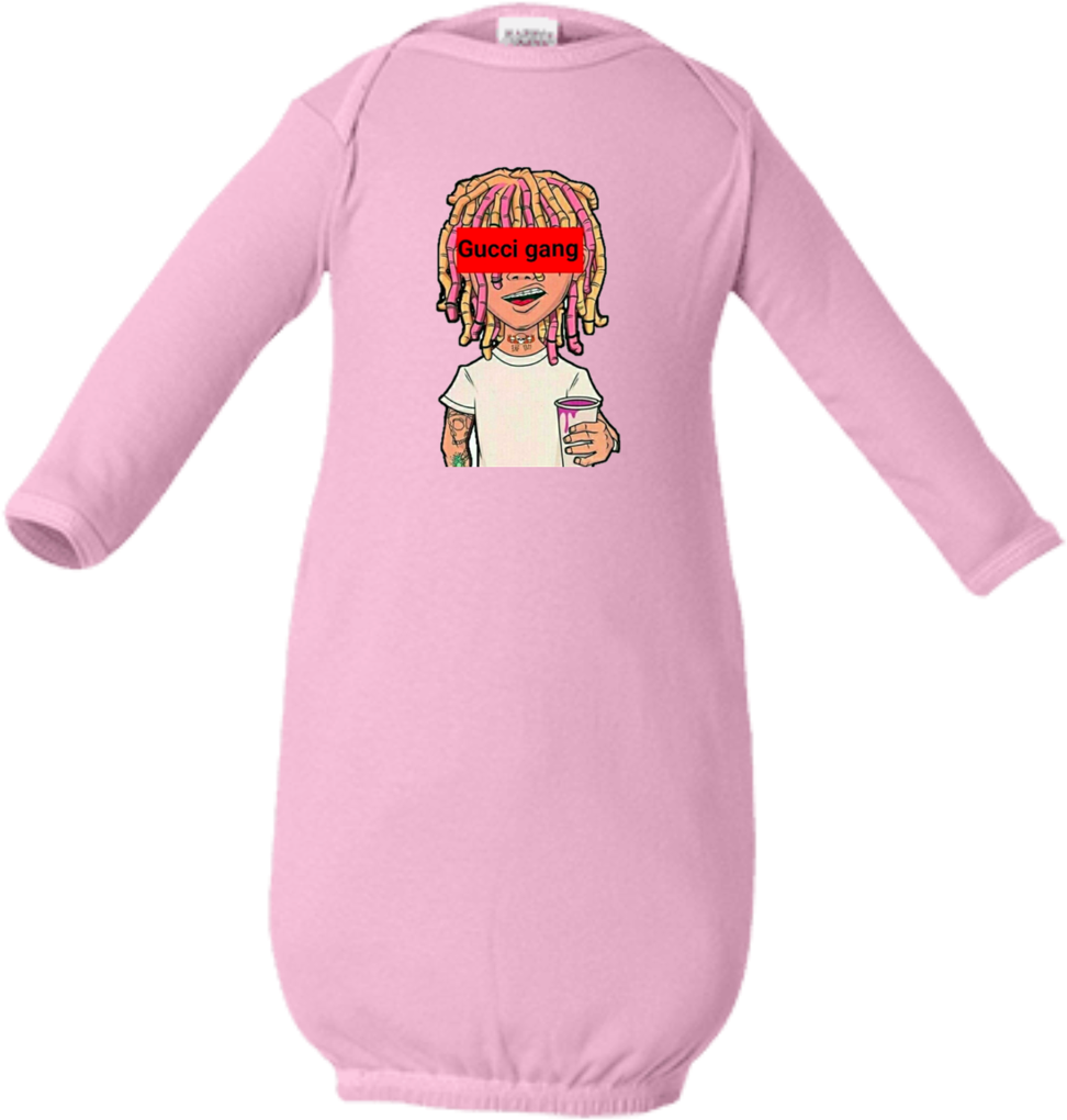 Lil Pump Gucci Gang Infant Layette T-shirts - 6 Layette Gowns Blank Blue Newborn Cotton All Seasons (1024x1024), Png Download